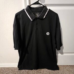 HP Destinations Mens Black Short Sleeve Collared Polo Shirt 2XL